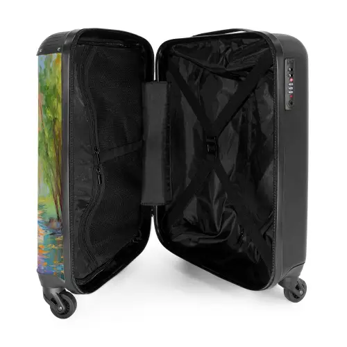 Olieverf - Landschap - Natuur - Kleurrijk NBS - Handbagage koffer - Unisex middel -binnenkant