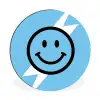 Smiley - Blauw - Bliksem Wandcirkel aluminium klein -3d