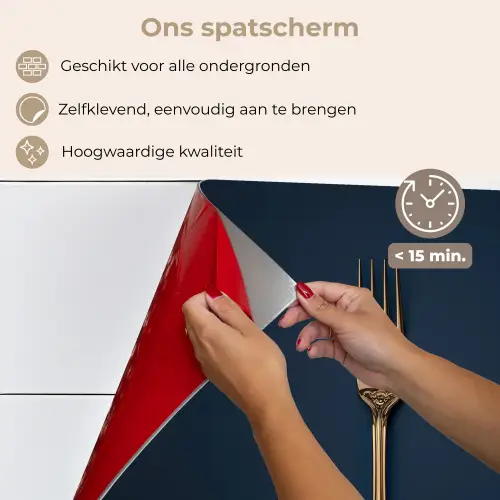 Bestek - Donkerblauw - Goud keuken achterwand spatscherm klein -spatscherm_NL