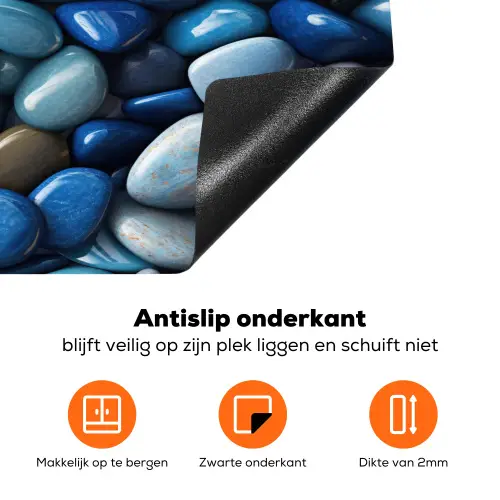 Blauwe - Oceaan - Kiezels Inductie beschermer vinyl 3mm klein 276 -zzzzzzz-td-onderkant
