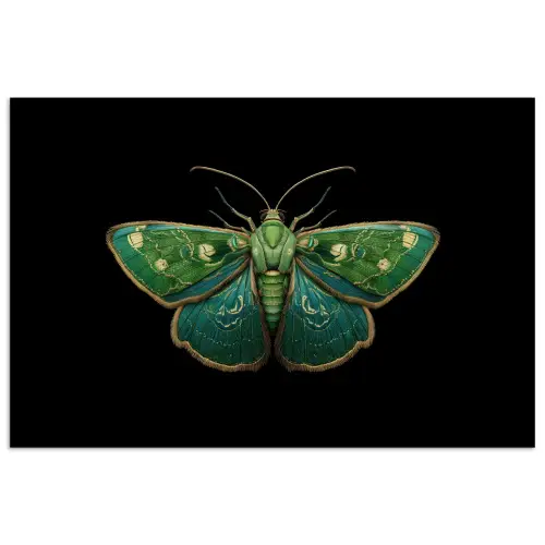 Mot - Levendig - Groen poster papier klein -3d