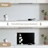 Lelietjes van dalen - Bloemen - Zwart - Flora keuken achterwand spatscherm klein -voor_na_NL