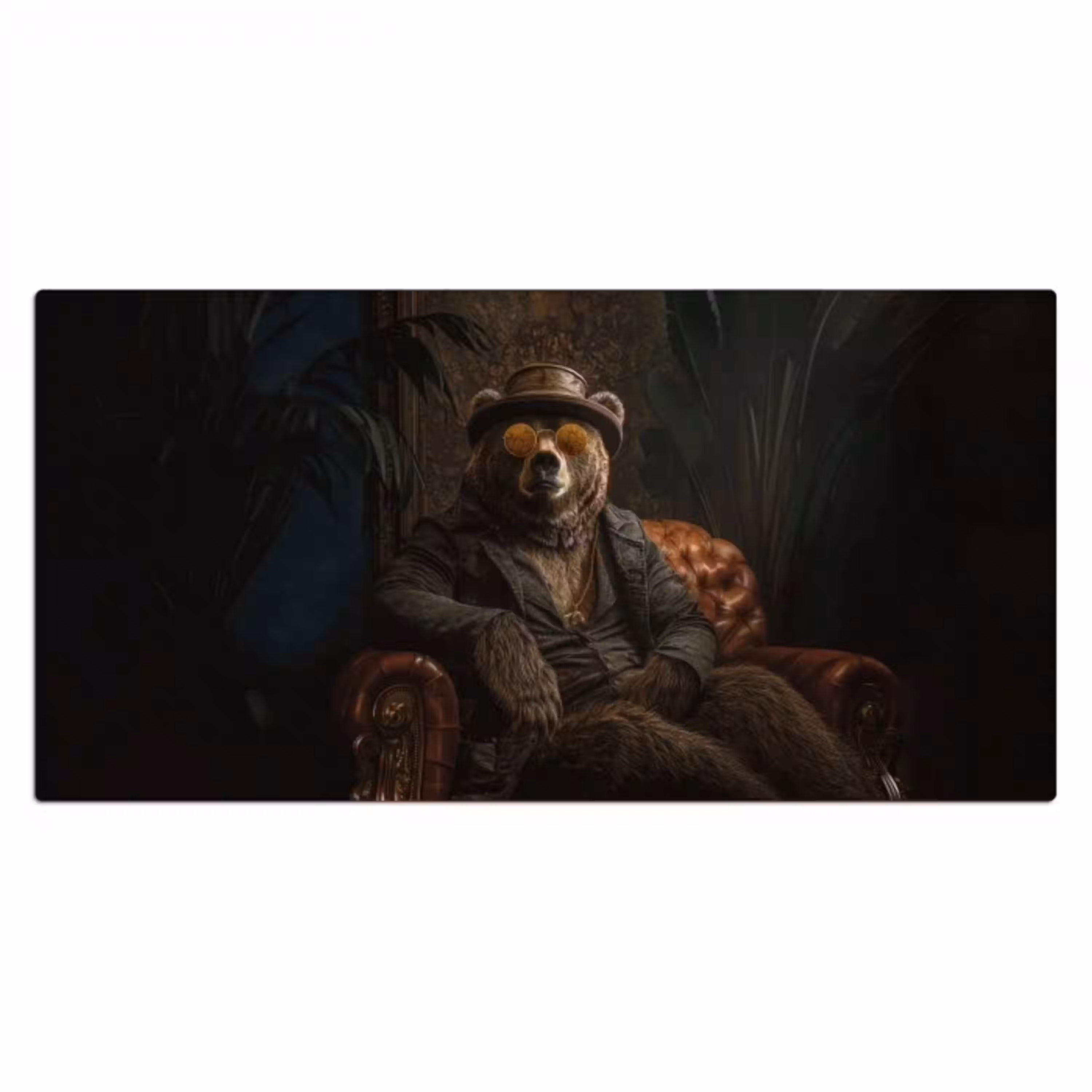Beer - Bruin - Pak - Hoed Muismat XXL klein -3d_leeg