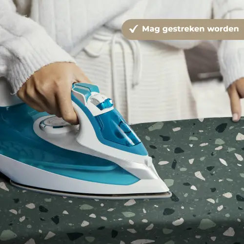 Terrazzo -  Patroon - Kleurrijk - Groen Wandkleed katoen klein 269 -sfeer9