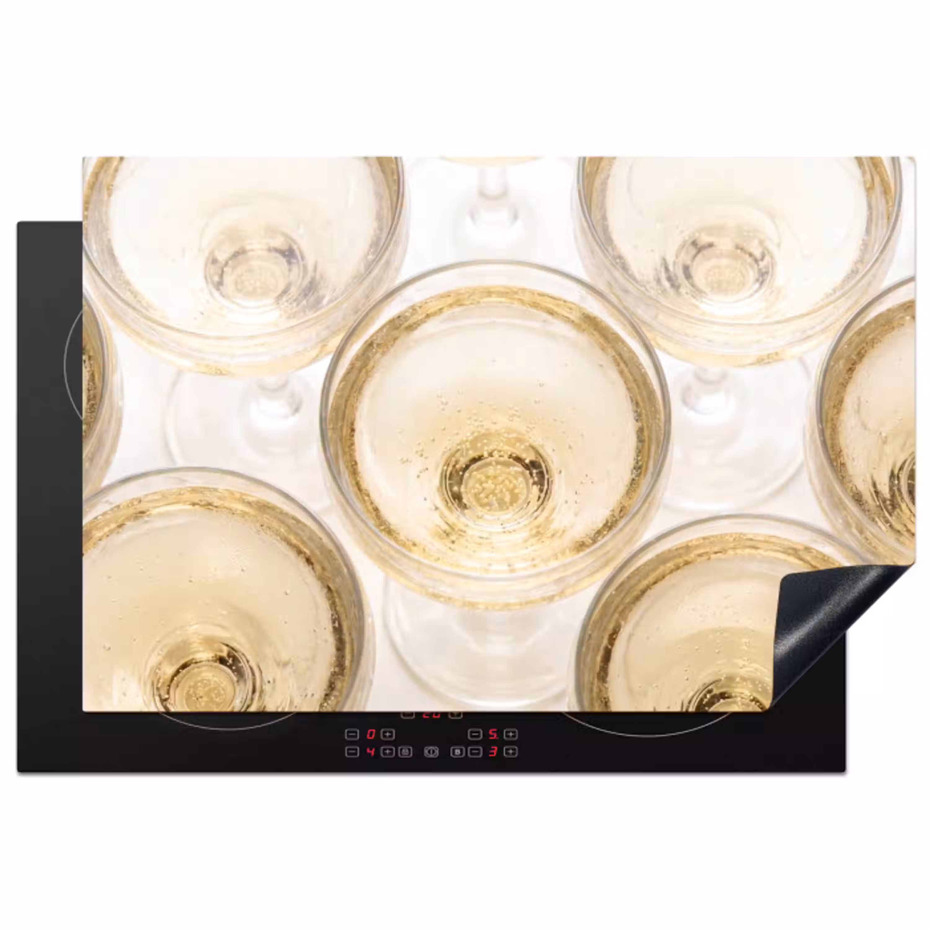 Drank - Glazen - Feest - Goud Inductie beschermer vinyl 3mm klein -3d