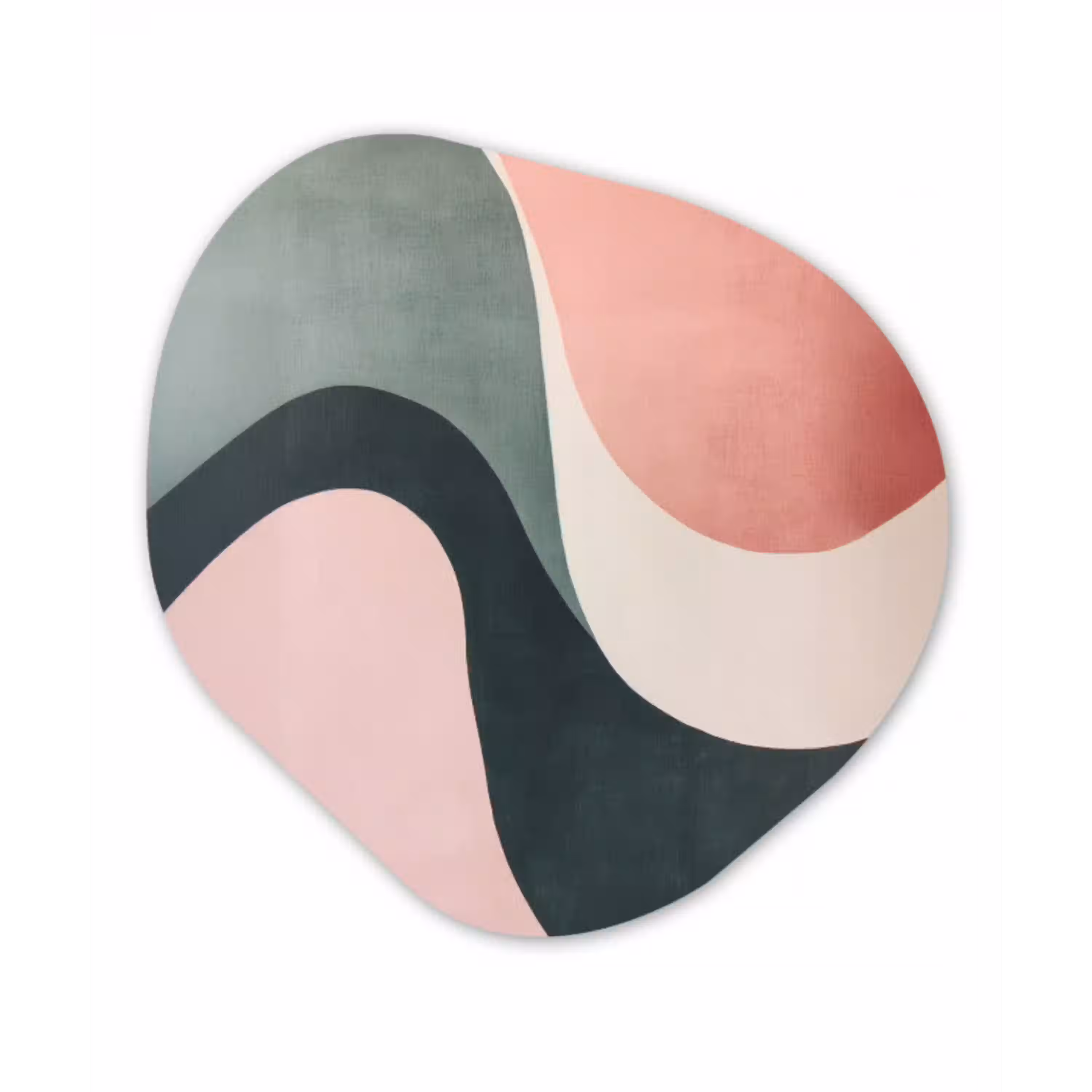 Abstract - Golven - Sierlijk - Roze Wandcirkel Organisch Forex 3mm klein -3d