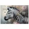 Zebra - Wilde dieren - Vlinder - Bloemen poster papier klein -3d