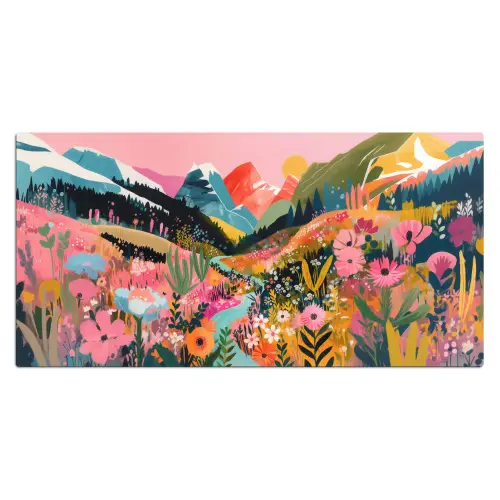 Rivier - Diepte - Bloemen Muismat XXL klein -3d_leeg