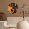Silhouetten - Abstract - Zon - Maan Wandcirkel behangsticker klein -sfeer1