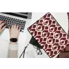 Rood - Druppelpatroon - Grafisch laptophoes neopreen klein 279 -bureau