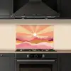 Bergen - Abstract - Zonnestralen - Roze keuken achterwand spatscherm klein -sfeer1