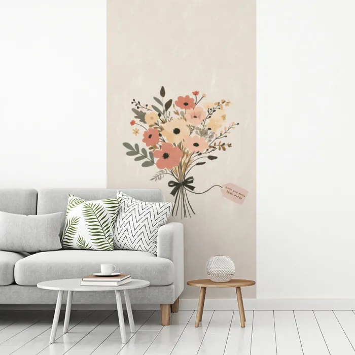 Bloemen - Quote - Beige - Lint fotobehang vinyl groot -woonkamer