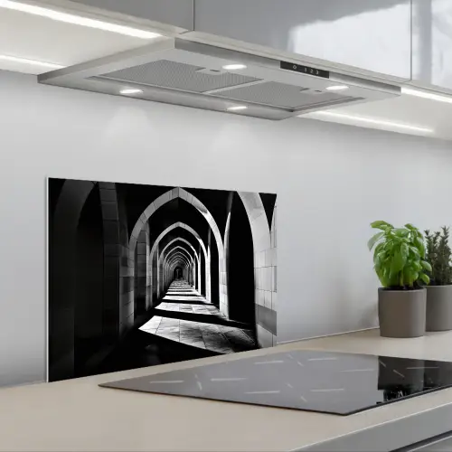 Gang - Bogen - Schaduw - Diepte keuken achterwand spatscherm klein -3d_schuin