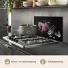 Bloemen - Vintage - Pastel - Zwart - Boeket keuken achterwand spatscherm klein -usp_NL