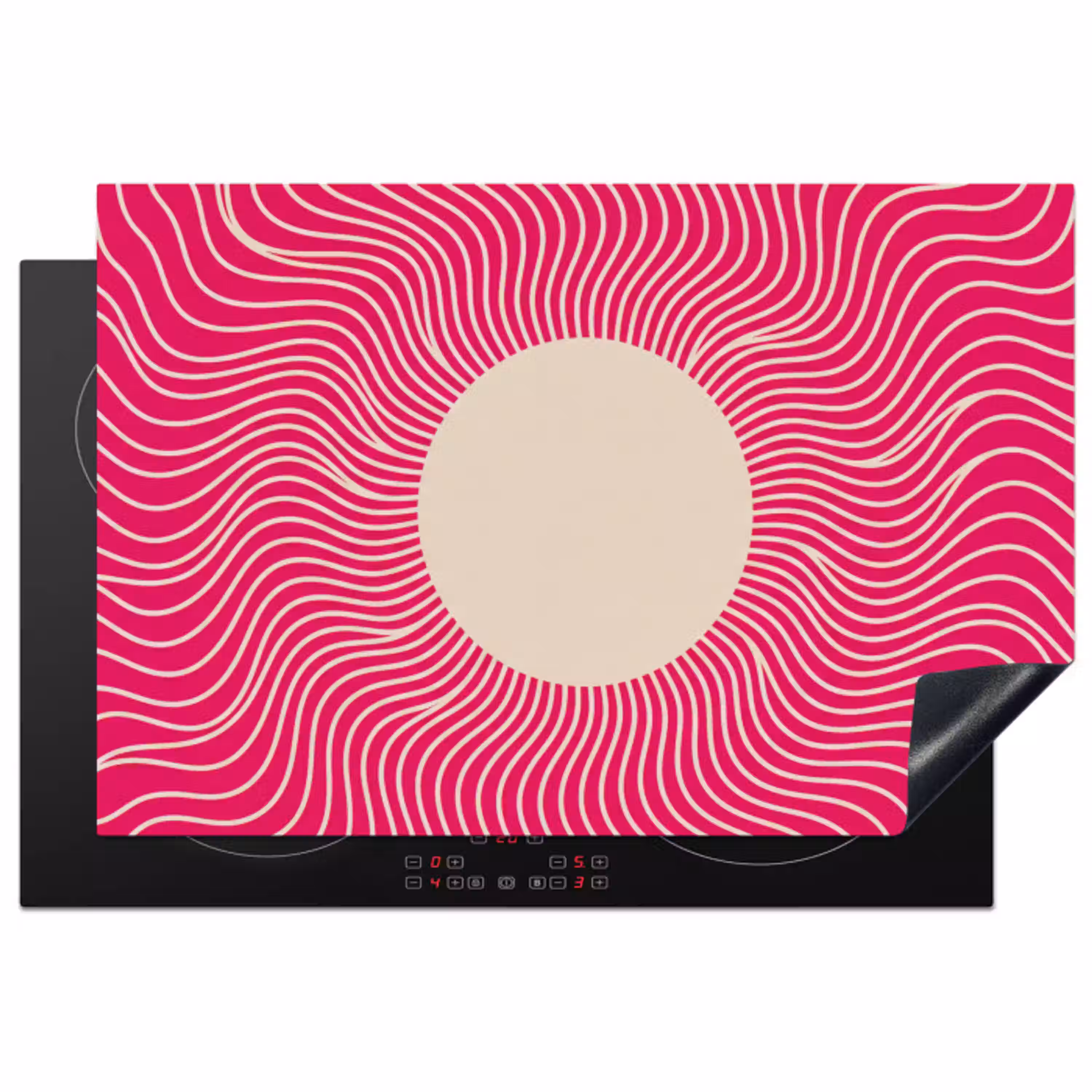 Abstract - Patroon - Roze Inductie beschermer vinyl 3mm klein -3d