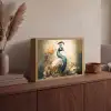 Pauw - Pauwenveren - Bloemen - Vogels - Botanisch Light Box met batterij (Wandlamp) middel -sfeer2