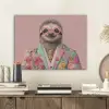 Luiaard - Bloemenprint - Bril - Roze PET vilt klein -sfeer1
