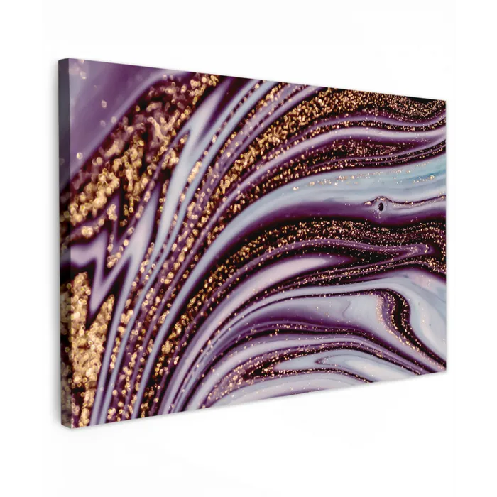 Marmer - Roze - Goud - Glitter - Marmerlook - Luxe canvas 2cm klein -z3d