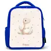 Beige dino op een stippen achtergrond Kinderrugzak - Blauw middel -3d