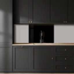 Zwart - Effen kleur keuken achterwand 2 middel 865 -sfeer1