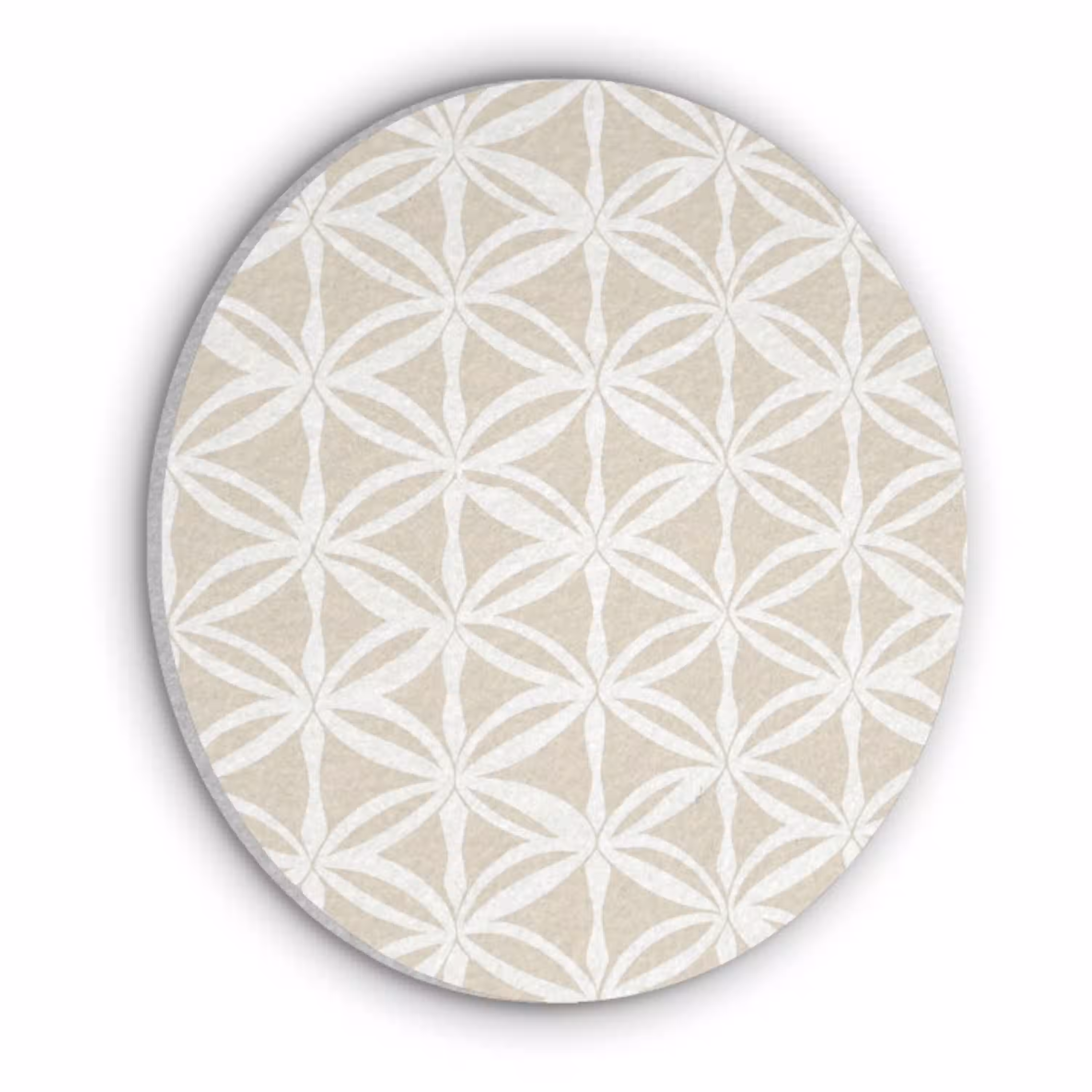 Motief - Modern - Beige Akoestische PET Vilt - Rond klein 838 -3d