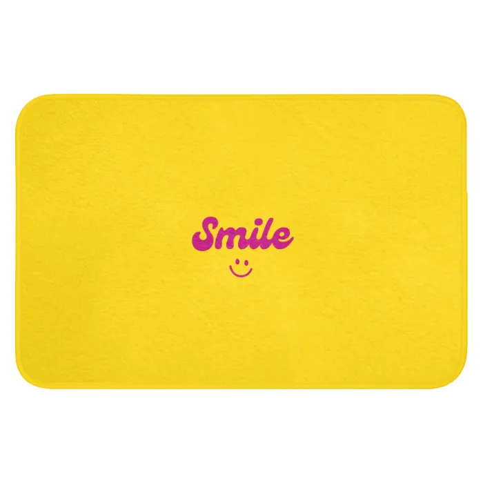 Smile - Geel - Roze Badmat klein -3d