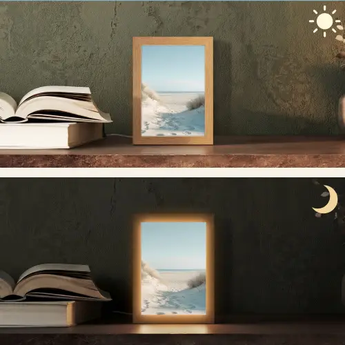 Duinen - Planten - Zomer - Natuur Light Box met kabel (Tafellamp) klein -sfeer3