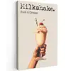 Milkshake - Kers - Rietje Tuinposter op houten frame 2 cm dik klein -3d