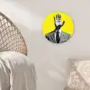 Pak - Hand - Geel Wandcirkel kunststof plaat 5mm dik klein -sfeer5