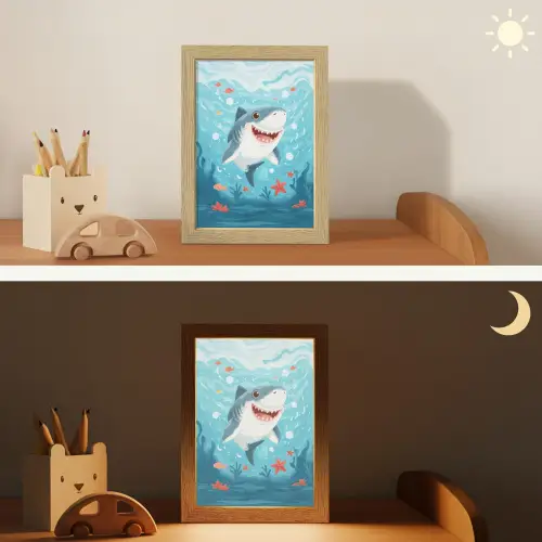 Haai - Vissen - Blauw - Onderwater Light Box met kabel klein -sfeer3_kind