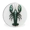 Kreeft - Glossier - Groen - Wit Wandcirkel aluminium klein -3d