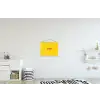 Smile - Geel - Roze textielposter latten blank klein -kinderkamer
