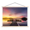 Steiger - Zonsondergang - Water - Zee - Reflectie textielposter latten blank klein -3d