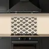 Waaiers - Botanisch - Zwart - Beige keuken achterwand spatscherm klein 900 -sfeer1