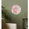 Eikenbladeren - Takken - Roze Wandcirkel behangsticker klein -sfeer2