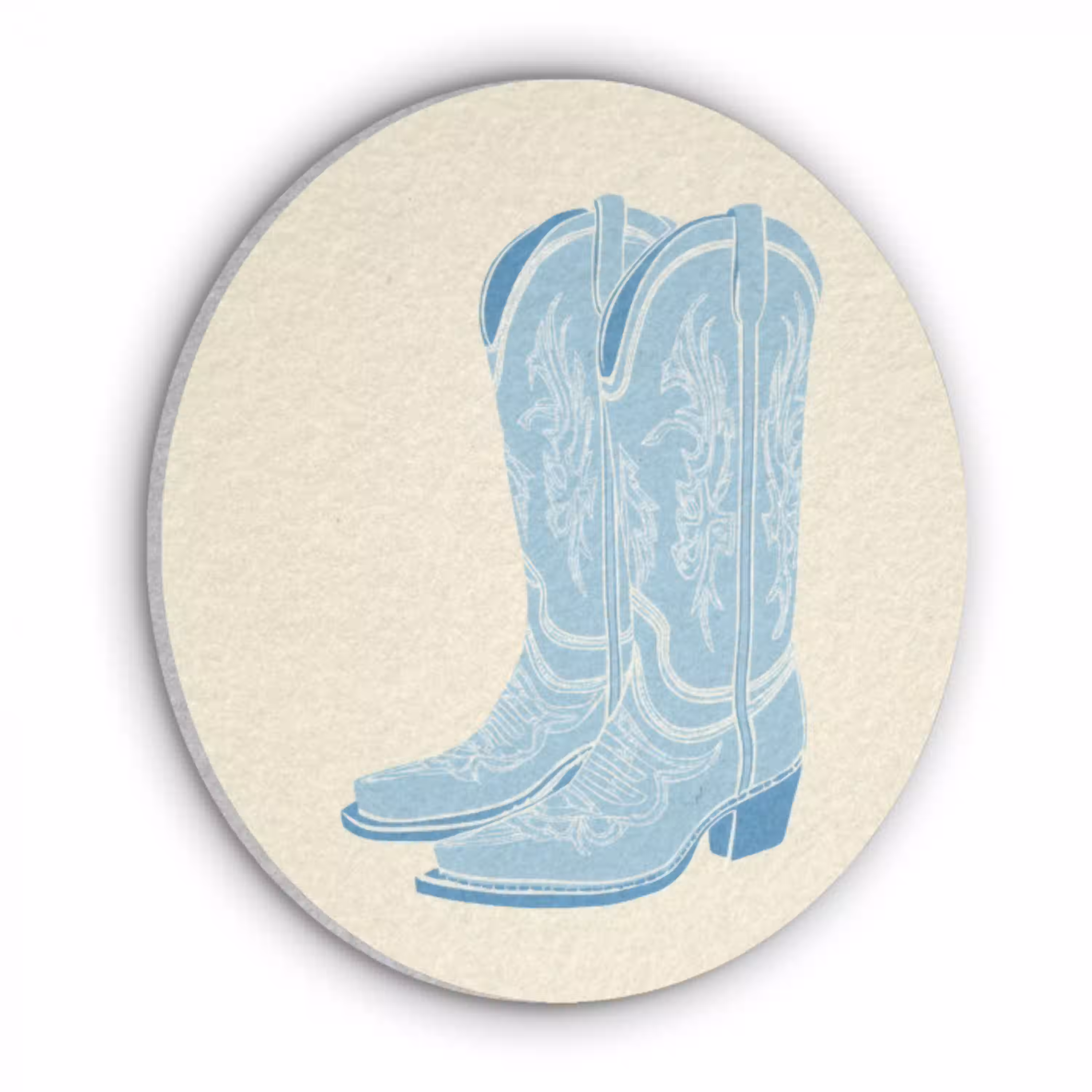 Illustratie - Cowboylaarzen - Patroon Akoestische PET Vilt - Rond klein -3d