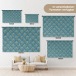 Symmetrisch - Patroon - Blauw Wandkleed katoen klein 269 -tsfeer8_DE