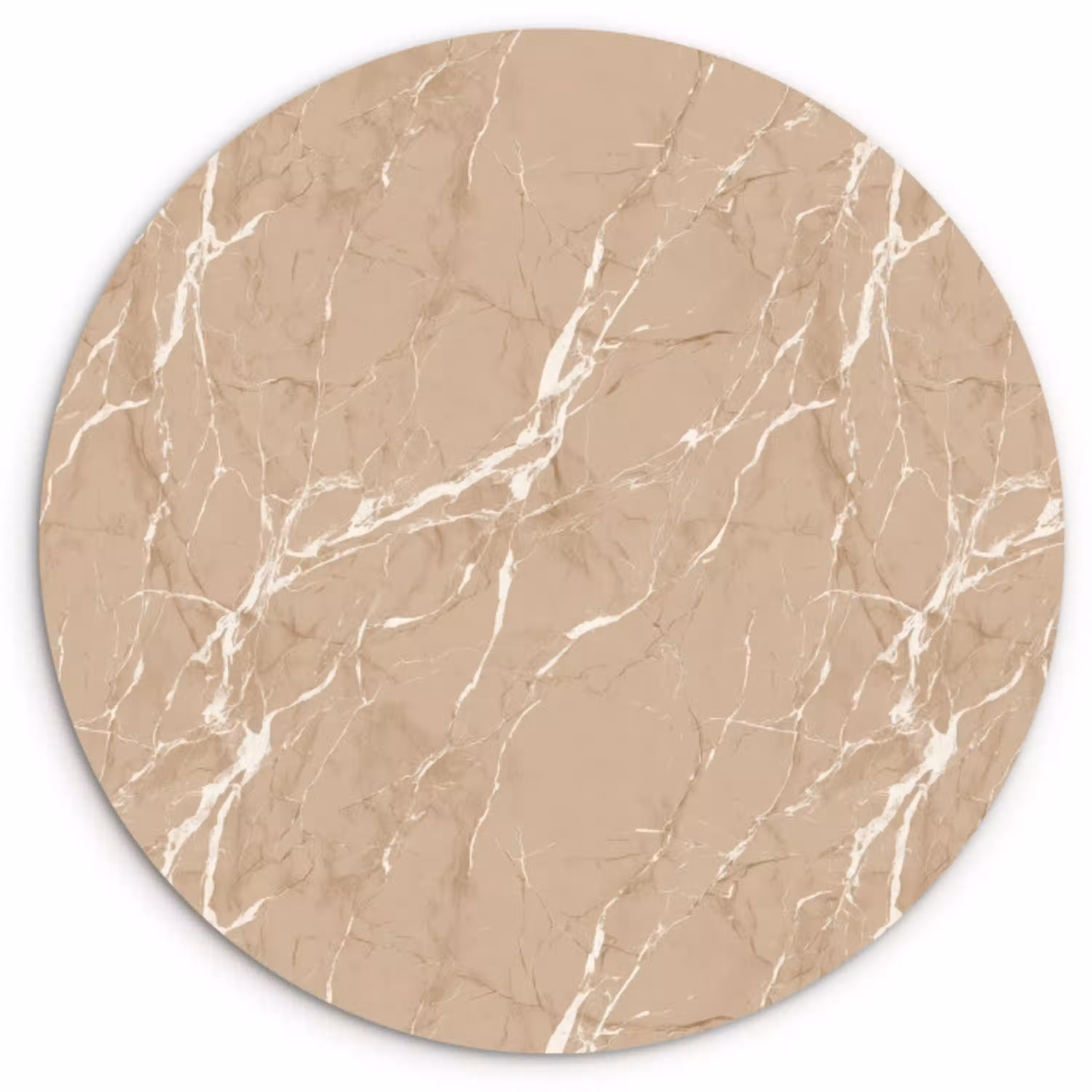 Beige - Marmer - Organisch - Wit Wandcirkel kunststof plaat 5mm dik klein 188 -3d