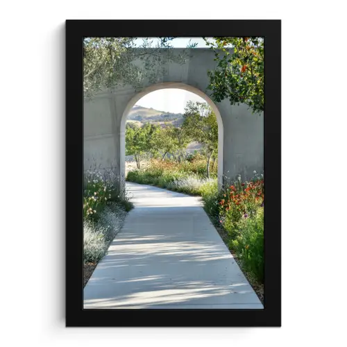 Doorkijk - Pad - Beton - Landschap fotolijst zwart zonder passe partout klein -3d