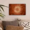 Abstract - Lijnen - Zonnestralen - Roodbruin canvas 2cm klein -sfeer1