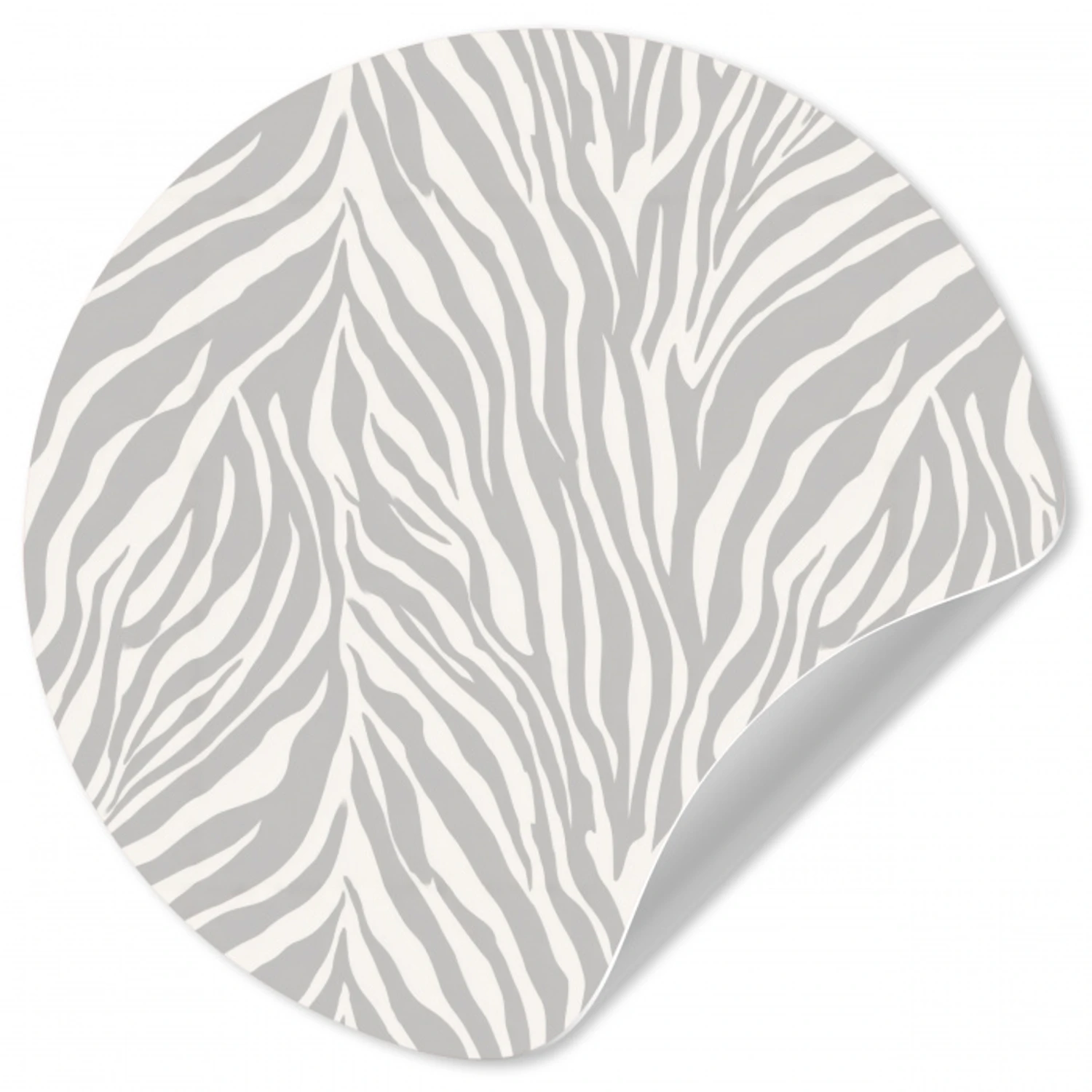 Zebra - Motief - Grijs Wandcirkel behangsticker klein 186 -3d
