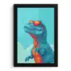 T-Rex - Blauw - Wolken - Zonnebril fotolijst zwart zonder passe partout klein -3d