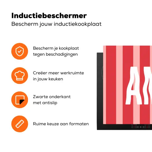 Amor - Strepen - Rood - Roze Inductie beschermer vinyl 3mm klein -zzzzzzz-td-ups