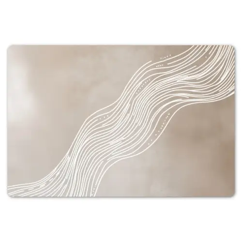 Golvende lijnen - Vloeiend - Zandkleurig Placemat vinyl groot -zzsfeer1_Kitchenyeah-website