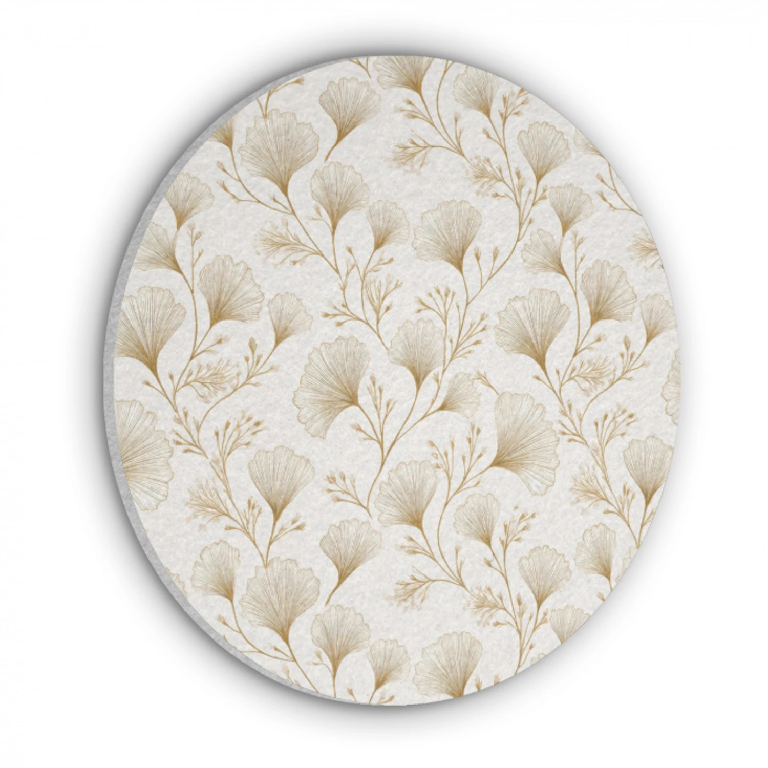 Ginkgo - Takken - Goud Akoestische PET Vilt - Rond klein 838 -3d