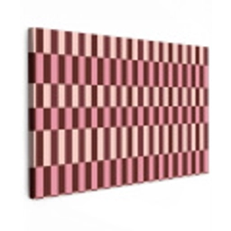 Roze - Rood - Blokjes Tuinposter op houten frame 2 cm dik klein 845 -3d