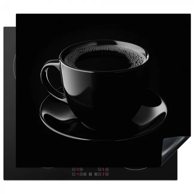 Zwart - Koffie - Kopje Inductie beschermer vinyl 3mm middel -3d