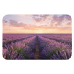 Landschap - Lavendelveld - Paars Badmat klein -3d