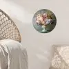 Orchidee - Boeket - Vaas - Bloemen Wandcirkel behangsticker klein -sfeer4