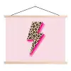 Stippen - Roze - Bliksem textielposter latten blank klein -3d